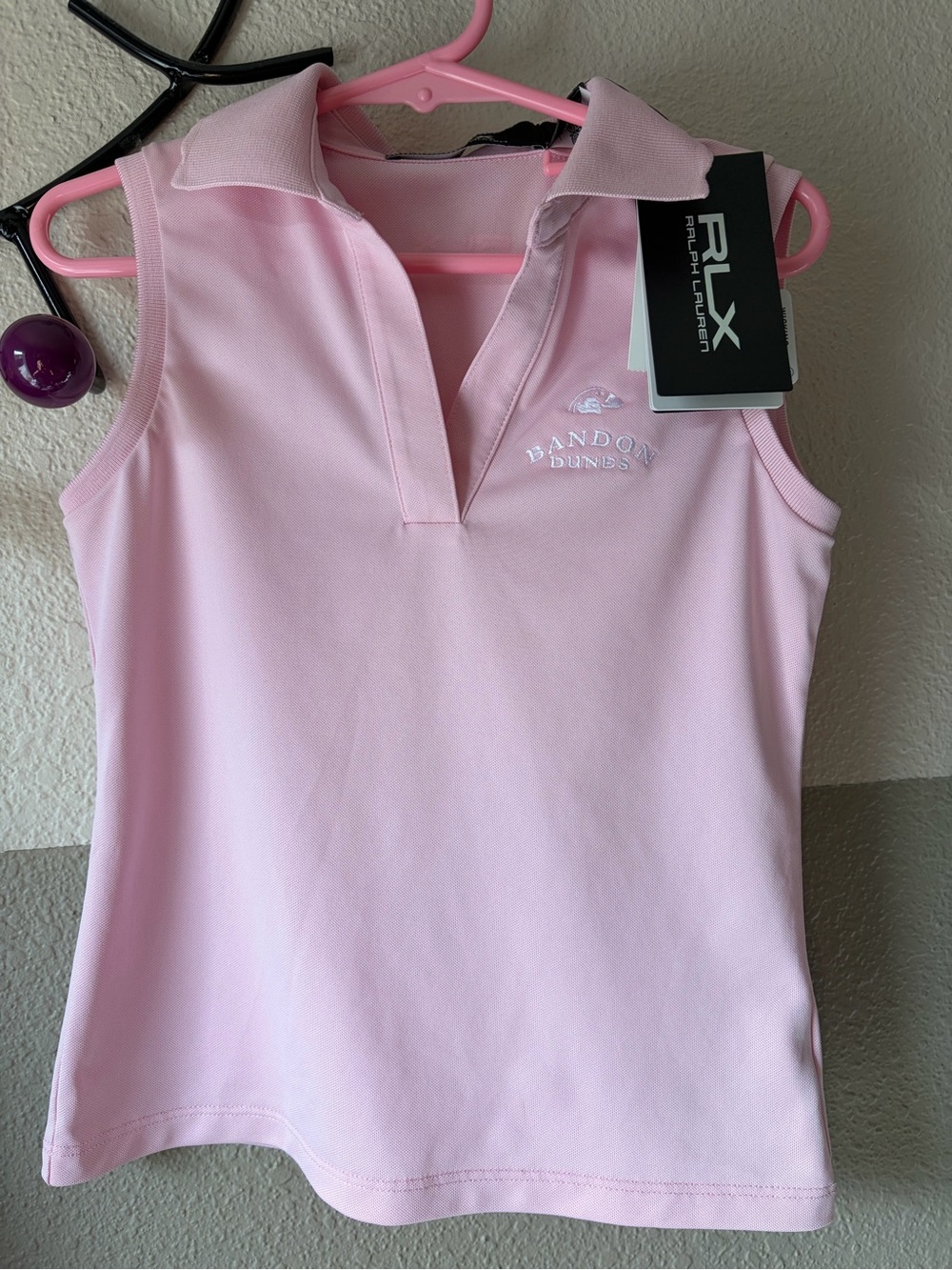 NWT RLX Ralph Lauren Girls 6 Bandon Dunes Sleeveless Golf Polo Scalloped Collar